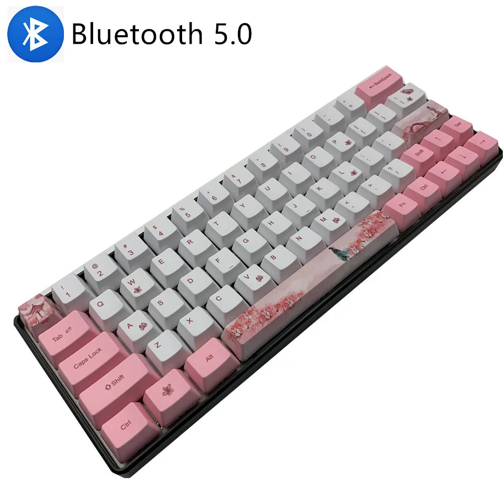 GK64 Мини Портативный Bluetooth 5 0 клавиатура Вишневый переключатель персональный Keycap