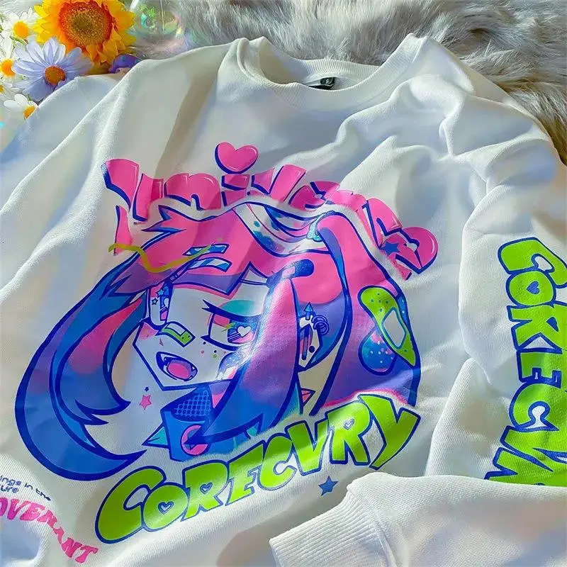 New Aesthetic E Girl Anime Print Sweatshirt Women Pullover Japanese Fashion Clothes for Teens Harajuku Casual Tops Streetwear
New Aesthetic E Girl Anime Print Sweatshirt Women Pullover Japanese Fashion Clothes for Teens Harajuku Casual Tops Streetwear