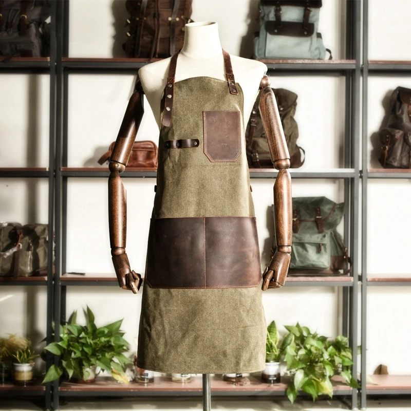 Canvas Work Apron Coffee Shop Retro Apron High-End Restaurant Artisan Overalls Apron for Cleaning Cooking Baking Painting
Canvas Work Apron Coffee Shop Retro Apron High-End Restaurant Artisan Overalls Apron for Cleaning Cooking Baking Painting
