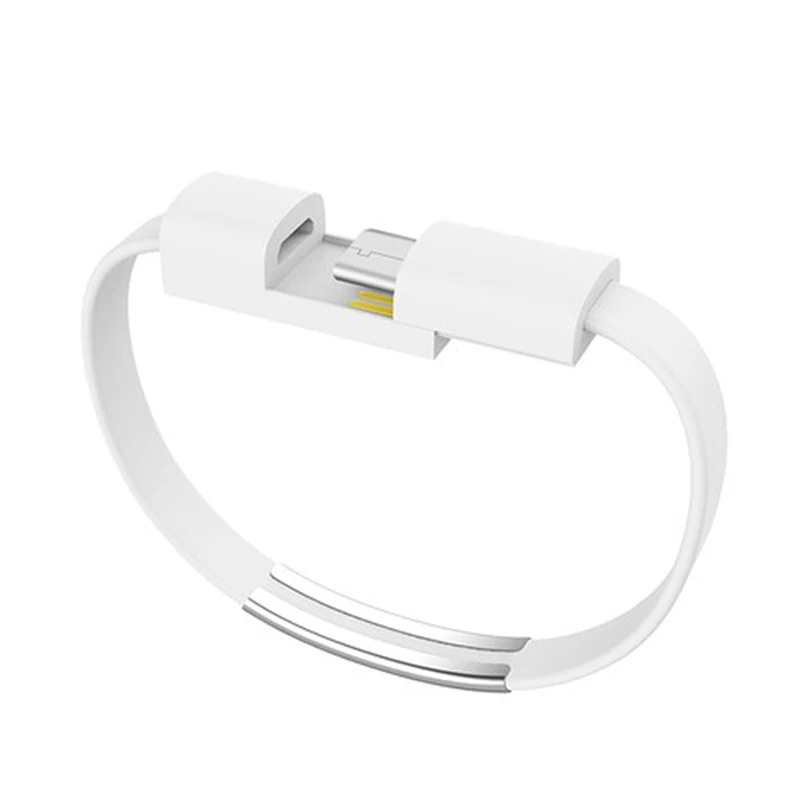 Для тип c лаконичный сплошной цвет USB пластик портативный легкий браслет кабель