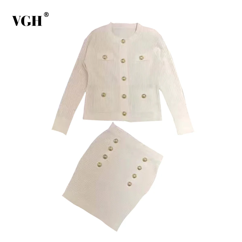 VGH Elegant Beige Two Piece Set Women Round Neck Long Sleeve Pockets Cardigan High Waist Mini Skirts Slim Knitting Women's Suit
VGH Elegant Beige Two Piece Set Women Round Neck Long Sleeve Pockets Cardigan High Waist Mini Skirts Slim Knitting Women's Suit