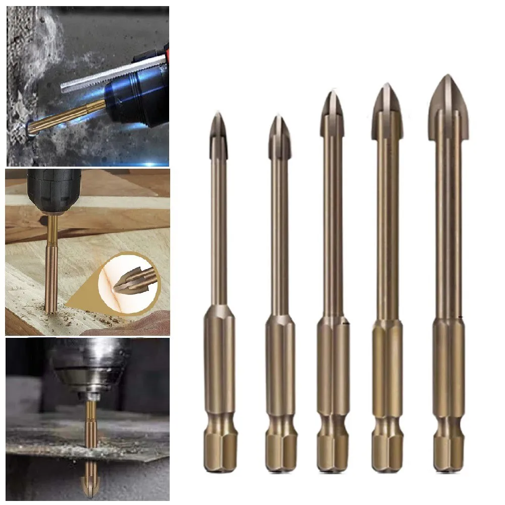5 Pcs Set Cross Hex Tile Drill Bits Set For Glass Ceramic Concrete Carbide Hole Opener Brick Hard Alloy Triangle Bit Tool Kit
5 Pcs Set Cross Hex Tile Drill Bits Set For Glass Ceramic Concrete Carbide Hole Opener Brick Hard Alloy Triangle Bit Tool Kit