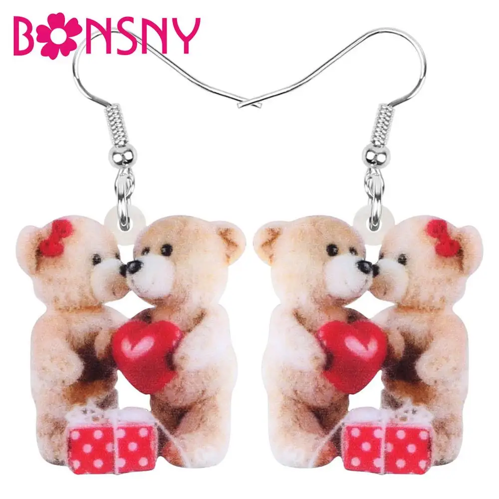Bonsny Acrylic Valentine's Day Love Heart Bear Earrings Drop Dangle Jewelry For Women Girl Teen Lover Party Charm Gift Accessory
Bonsny Acrylic Valentine's Day Love Heart Bear Earrings Drop Dangle Jewelry For Women Girl Teen Lover Party Charm Gift Accessory