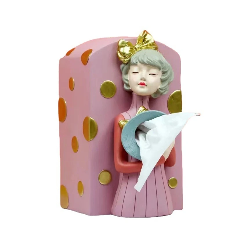 Creative Tissue Box Cover Decorative Tissue Holder Resin Beautiful Green/Pink Colored Butterfly Girl Tissue Holder
Creative Tissue Box Cover Decorative Tissue Holder Resin Beautiful Green/Pink Colored Butterfly Girl Tissue Holder