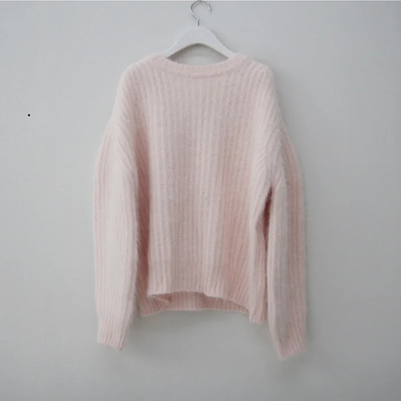 2021 Autumn Winter Lazy Wind Retro Pullover Thickened Round Neck Solid Color Long Sleeve Loose Knit Mohair Women's Sweater
2021 Autumn Winter Lazy Wind Retro Pullover Thickened Round Neck Solid Color Long Sleeve Loose Knit Mohair Women's Sweater