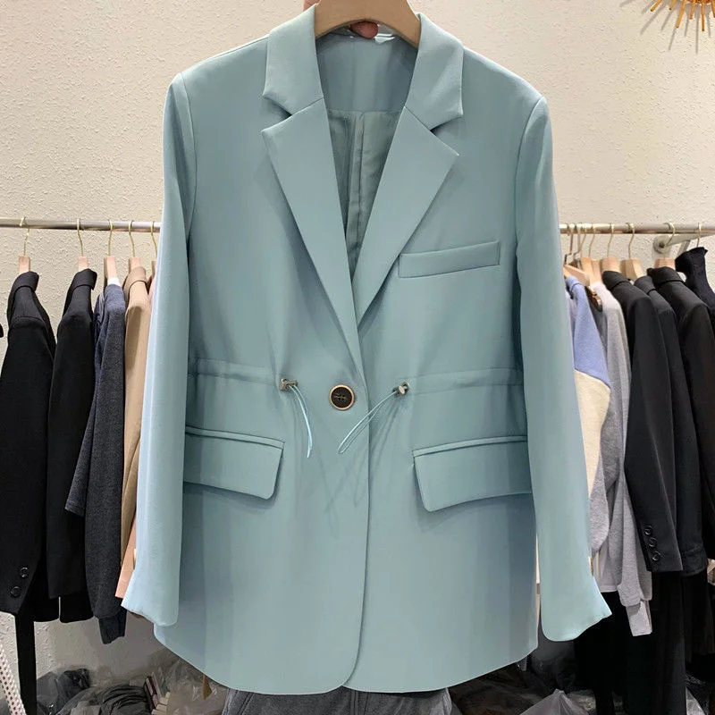 Single Button Drawstring Waist Flap Pockets Long Sleeves Suit Coat 2022 Fashion blazers for women elegant
Single Button Drawstring Waist Flap Pockets Long Sleeves Suit Coat 2022 Fashion blazers for women elegant