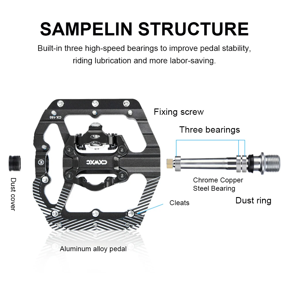 Dual Function Bicycle Pedal with Cleat for SPD System MTB Road Bike Anti-slip Sealed Bearing Pedals Cycling Accessories New
Dual Function Bicycle Pedal with Cleat for SPD System MTB Road Bike Anti-slip Sealed Bearing Pedals Cycling Accessories New