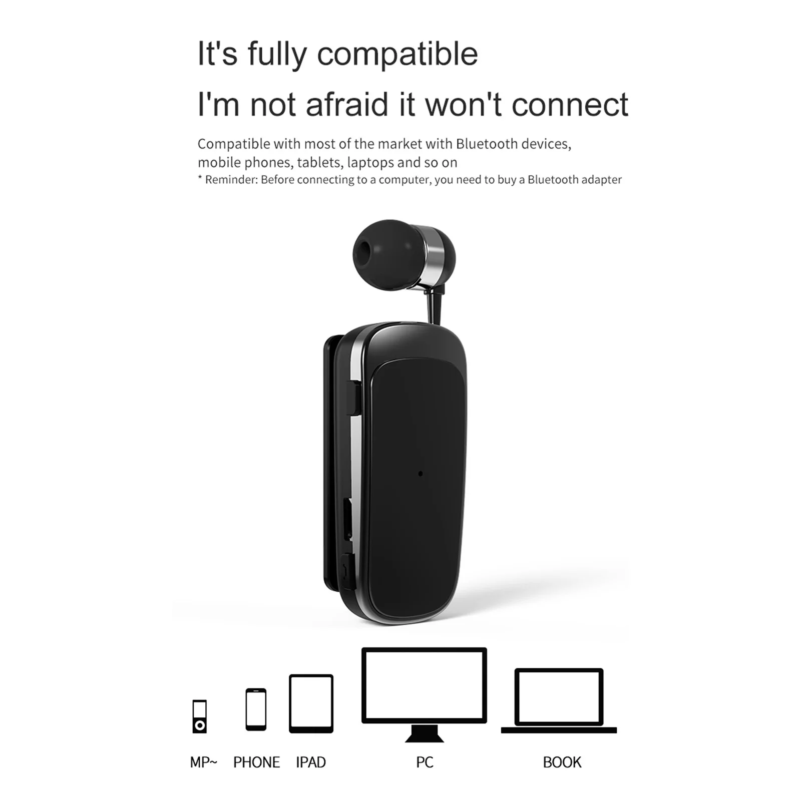 Bluetooth 4.0 K52 беспроводная стерео гарнитура зажим для наушников наушники деловых