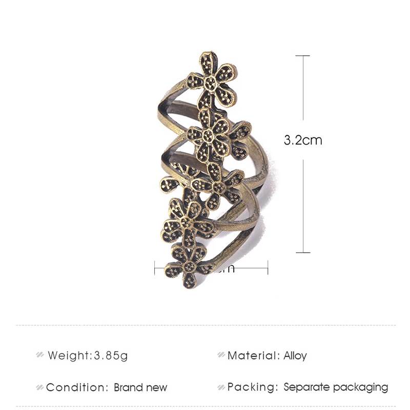 European American Fashion Vintage Flower Joint Rings for Women Four Small Plum Blossom Personality Simple Punk Finger Jewelry
European American Fashion Vintage Flower Joint Rings for Women Four Small Plum Blossom Personality Simple Punk Finger Jewelry