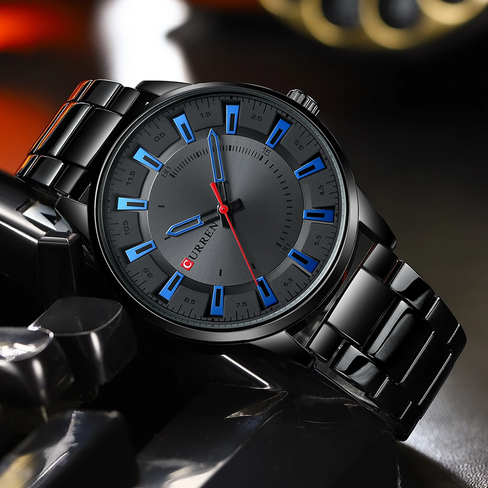 CURREN новые модные простые Стильные мужские часы кварцевые наручные из