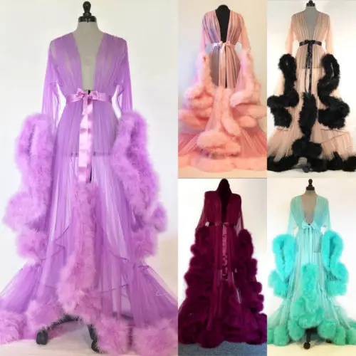 Sexy Lace Night Robe Kimono Night Maxi Dress Women Nightgowns Mesh Long Sleeve Fur Babydoll Party Sleepwear Nightgrown Robes
Sexy Lace Night Robe Kimono Night Maxi Dress Women Nightgowns Mesh Long Sleeve Fur Babydoll Party Sleepwear Nightgrown Robes