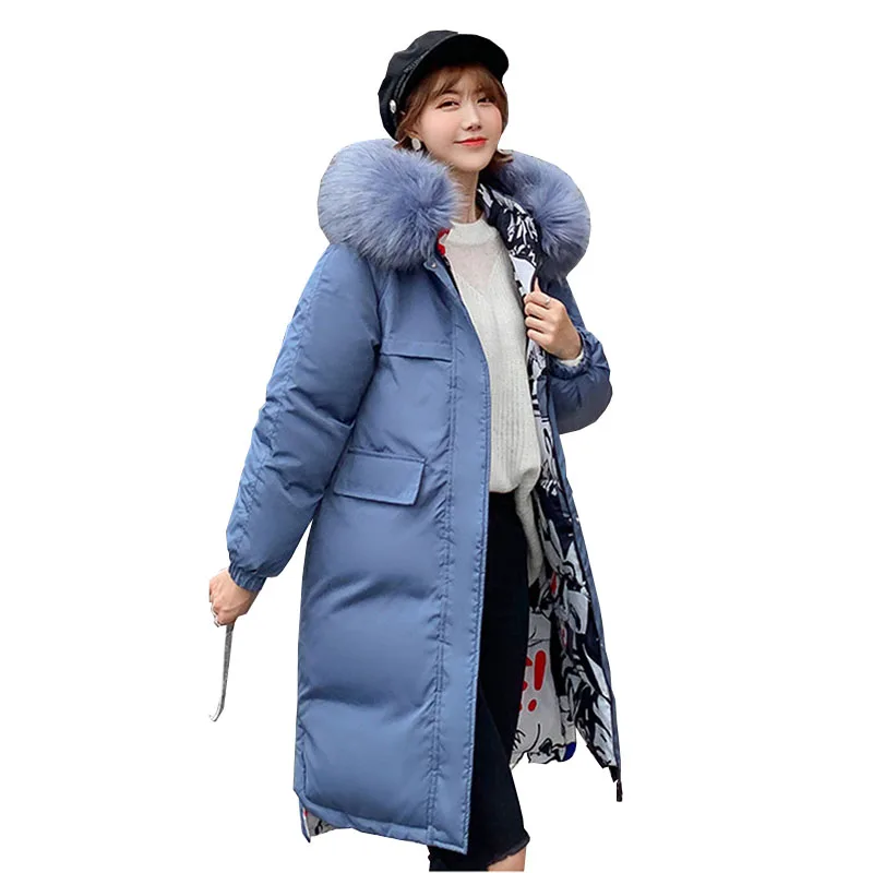 Tide New Winter Mid-Long Women Hooded parka Double-sided wear Big fur collar Thick warm fashion Down cotton clothing Female C117
Tide New Winter Mid-Long Women Hooded parka Double-sided wear Big fur collar Thick warm fashion Down cotton clothing Female C117