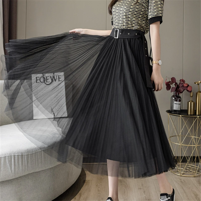 2021 Spring Summer Fashion New Style Pleated Net Gauze High Waist Thin A-Line Belt Drape Skirt Women Trendy H054
2021 Spring Summer Fashion New Style Pleated Net Gauze High Waist Thin A-Line Belt Drape Skirt Women Trendy H054