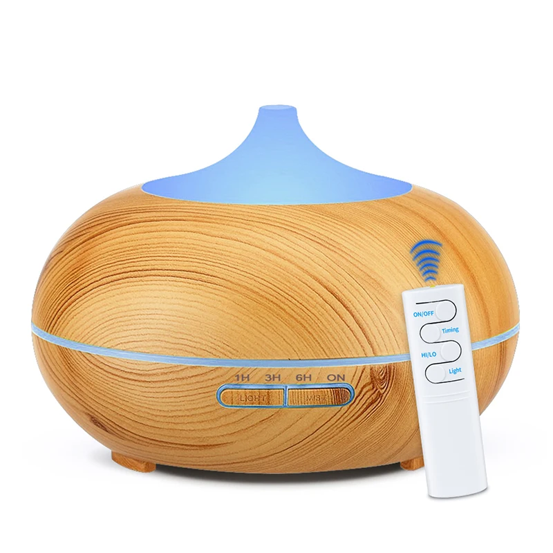 

550ML Remote Control Aroma Diffuser Aromatherapy Wood Grain Essential Oil Diffuser Ultrasonic Cool Mist Humidifier For Home