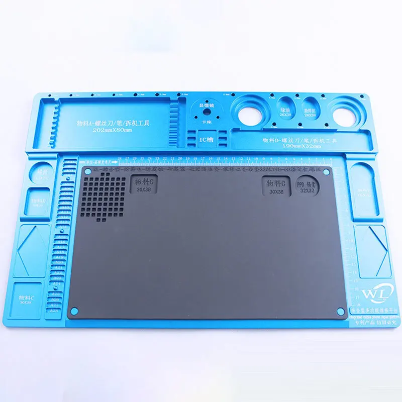 WL High Temperature Heat-resistant Heat Gun Aluminum Alloy Pad Repair Maintenance Microscope Platform Pad BGA Soldering Station
WL High Temperature Heat-resistant Heat Gun Aluminum Alloy Pad Repair Maintenance Microscope Platform Pad BGA Soldering Station