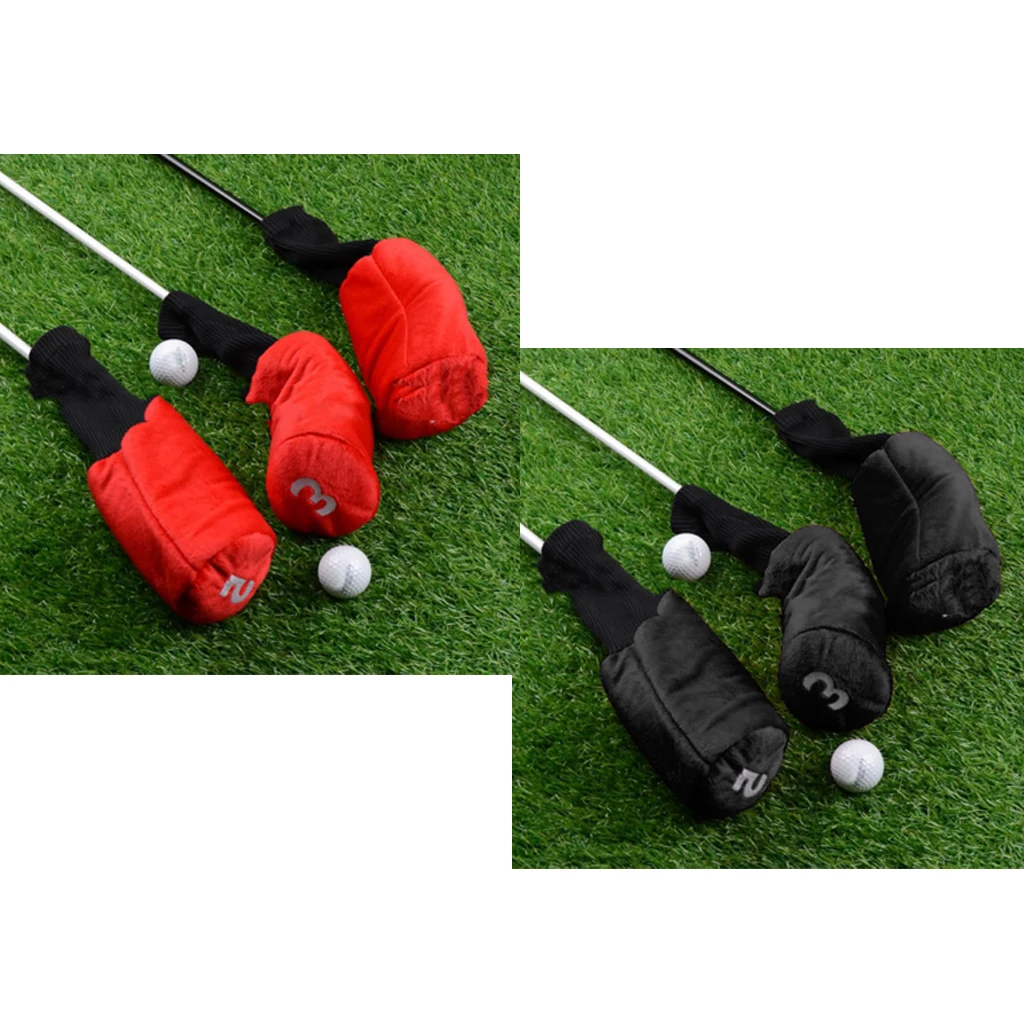 2 Set Long Neck Golf Club Head Cover Wood Driver Headcover Sleeve Bag with Number Print (1 3 5) | Спорт и развлечения