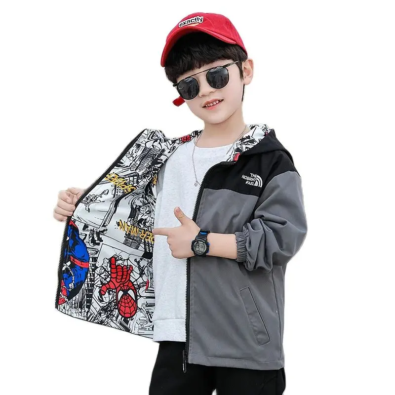 New Boys Double-sided Coat Hooded Fashion Children Splice Jacket Windbreaker for Spring Autumn Kids Clothing Baseball Outwear
New Boys Double-sided Coat Hooded Fashion Children Splice Jacket Windbreaker for Spring Autumn Kids Clothing Baseball Outwear