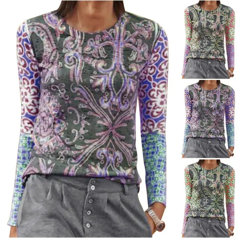 Plus Size Women Print Long Sleeve Blouse Ladies Round Neck Casual Pullover Tops
Plus Size Women Print Long Sleeve Blouse Ladies Round Neck Casual Pullover Tops