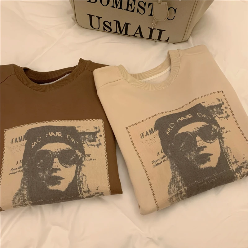 Qooth 2021 Spring Sweatshirts Cotton Letter Medium Length Full Sleeve Coat O Neck Casual Woman Pullovers Student Tops QT403
Qooth 2021 Spring Sweatshirts Cotton Letter Medium Length Full Sleeve Coat O Neck Casual Woman Pullovers Student Tops QT403