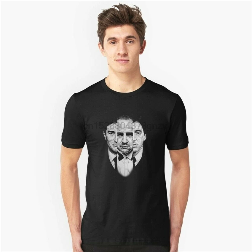 Трилогия крестный отец черная футболка с надписью rober De Niro Marlon Brando Al Pacino S 3Xl