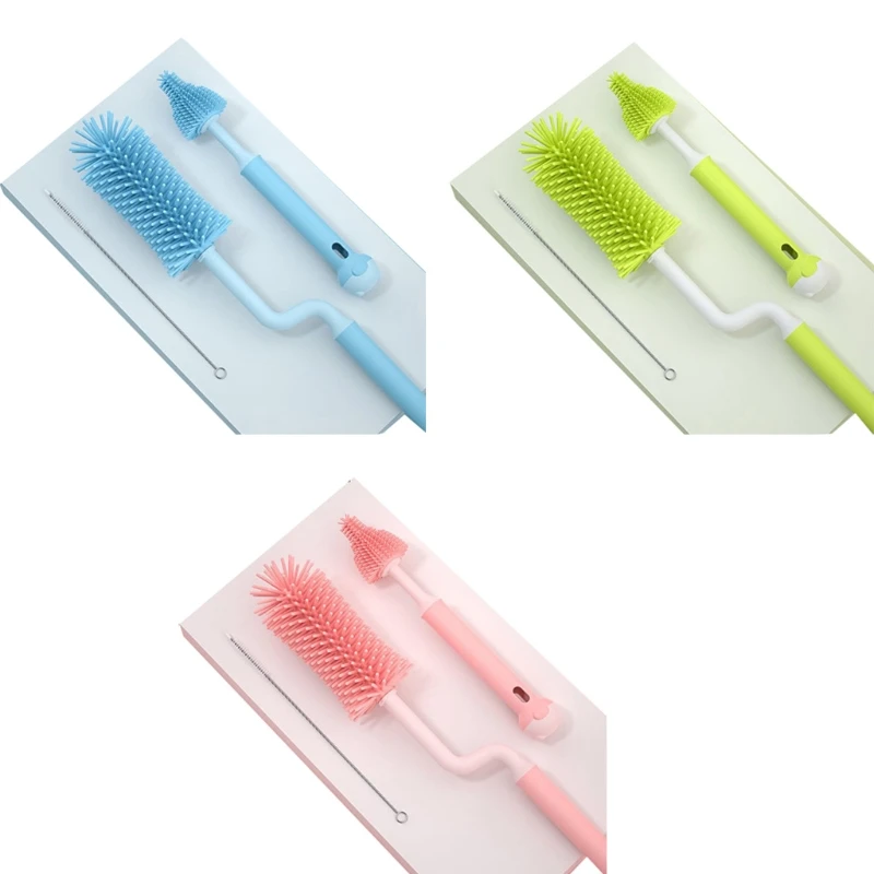 3 Pcs Silicone Long Handle Cleaning Brush Sets for Baby Bottle Sports Water Bottle 360 Rotary Washing Bottle Glass Tube
3 Pcs Silicone Long Handle Cleaning Brush Sets for Baby Bottle Sports Water Bottle 360 Rotary Washing Bottle Glass Tube