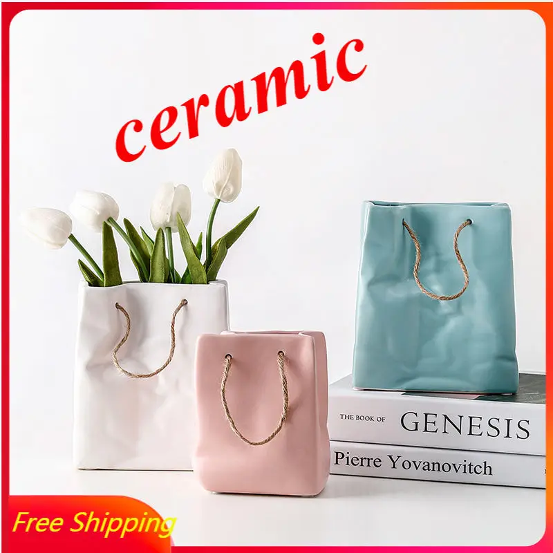 Nordic Ins Ceramic Vase Decoration Creative Handbag Flower Arrangement Desktop Decoration Ikebana Vase Home Vase Ceramic Decor
Nordic Ins Ceramic Vase Decoration Creative Handbag Flower Arrangement Desktop Decoration Ikebana Vase Home Vase Ceramic Decor