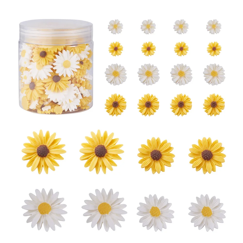 160Pcs 8 Styles Resin Cabochons Flower/Daisy Flatback Hair & Costume Accessories Ornaments Yellow White 20pcs/style
160Pcs 8 Styles Resin Cabochons Flower/Daisy Flatback Hair & Costume Accessories Ornaments Yellow White 20pcs/style