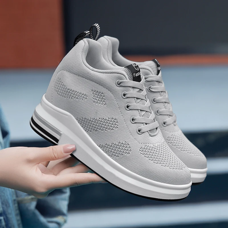 Women Sneakers Hide Heel Fashion Flying Knitting Wedge Casual Shoes Woman Air Mesh Breathable Autumn High Top Ladies Shoes
Women Sneakers Hide Heel Fashion Flying Knitting Wedge Casual Shoes Woman Air Mesh Breathable Autumn High Top Ladies Shoes