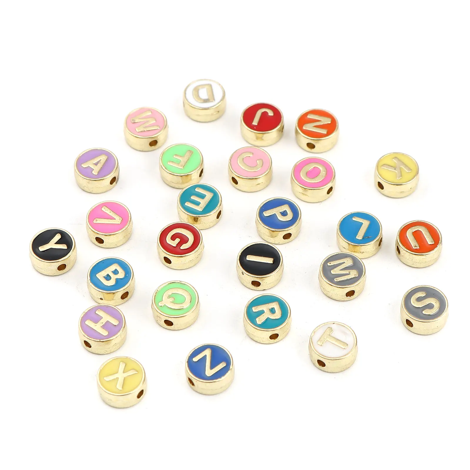 10 PCS 8mm Zinc Based Alloy Loose Spacer Beads Flat Round Gold Plated Letter Beads A-Z Metal Beads For Craft DIY Jewelry Making
10 PCS 8mm Zinc Based Alloy Loose Spacer Beads Flat Round Gold Plated Letter Beads A-Z Metal Beads For Craft DIY Jewelry Making