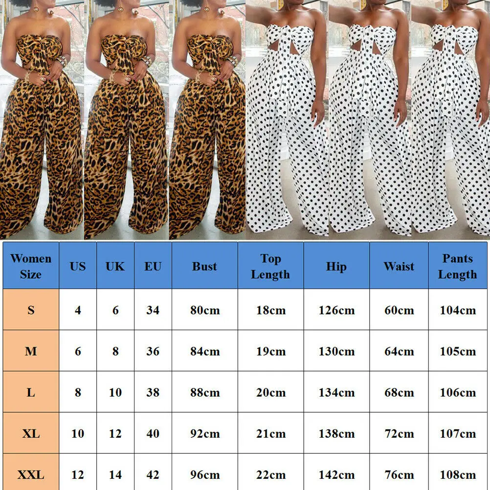 2 Piece Women Outfits Polka Dot Knot Front Strapless Bandeau Crop Top Wide Leg Long Pants Summer Beach Jumpsuits
2 Piece Women Outfits Polka Dot Knot Front Strapless Bandeau Crop Top Wide Leg Long Pants Summer Beach Jumpsuits