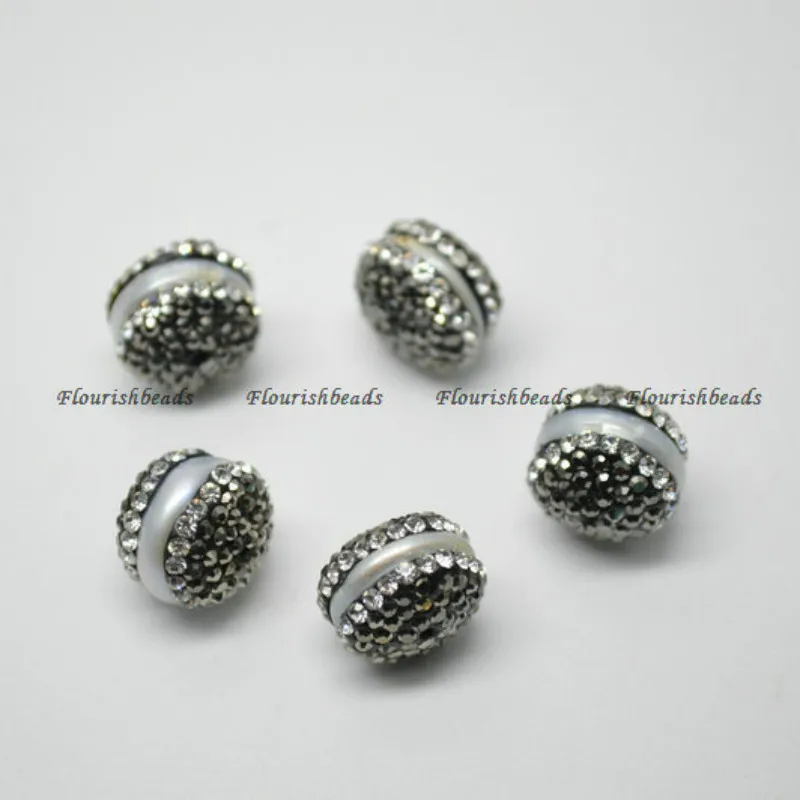 Бусины из черного стекла с натуральным белым жемчугом 10 х13 мм|white pearl|loose beadsbeads jewelry