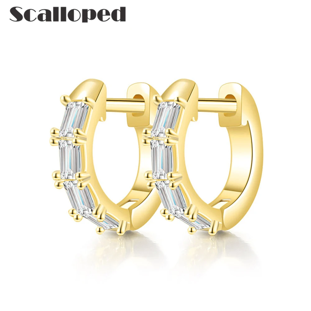 SCALLOPED European Vintage Geometry Inlaid Zircon Hoop Earrings High Quality Gold Plated Bling Crystal Women Trendy Jewelry
SCALLOPED European Vintage Geometry Inlaid Zircon Hoop Earrings High Quality Gold Plated Bling Crystal Women Trendy Jewelry