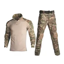 Tactical Suit Set Uniform Military Uniform Camouflage Pants Suit Jacket Air Gun Hunting Special Forces With Protective Gear
