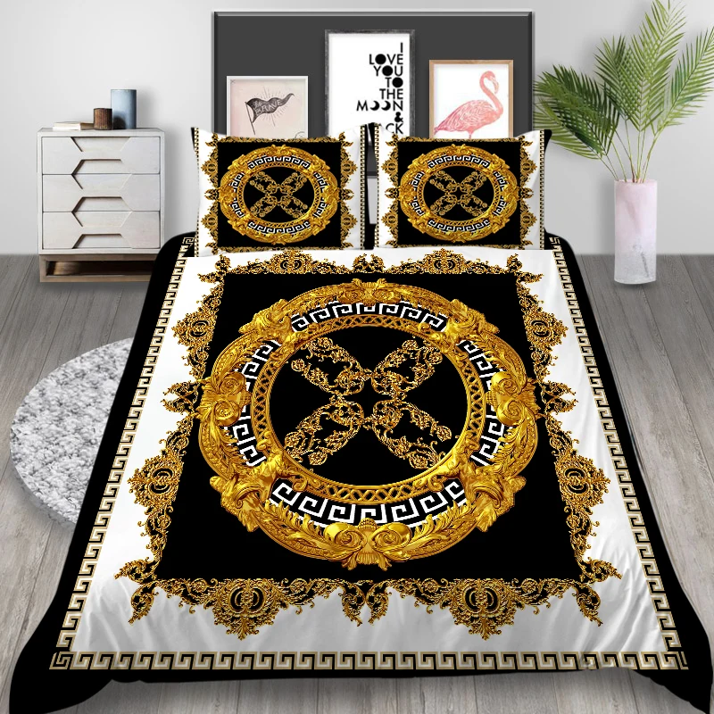 3D Golden Bedding Set 2/3PCS Duvet Cover Luxury Comforter Cover Set Pillowcase Twin Queen King Size Bed Set Home Decor
3D Golden Bedding Set 2/3PCS Duvet Cover Luxury Comforter Cover Set Pillowcase Twin Queen King Size Bed Set Home Decor