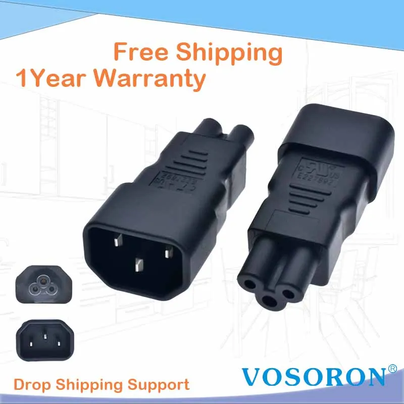 Universal Power Adapter IEC 320 C14 to C5 Adapter Converter C5 to C14 AC Power Plug Socket 3 Pin IEC320 C14 Connector
Universal Power Adapter IEC 320 C14 to C5 Adapter Converter C5 to C14 AC Power Plug Socket 3 Pin IEC320 C14 Connector