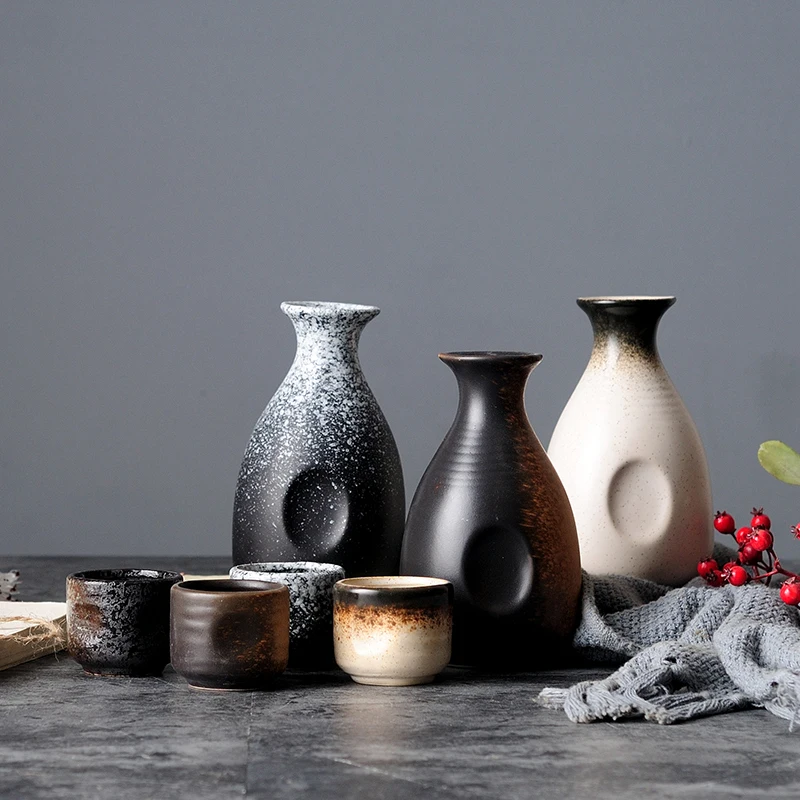 Japanese style sake pottery dispenser liquor wine pot white wine cup set household high temperature creamic barware winebowl
Japanese style sake pottery dispenser liquor wine pot white wine cup set household high temperature creamic barware winebowl