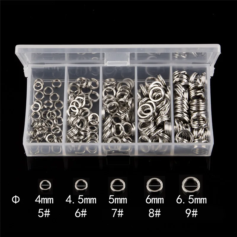 100/200Pcs-Pack 5/7/8/9# Stainless Steel Split Ring with Box Heavy Duty Fishing Connector Fishing Accessories Double Ring
100/200Pcs-Pack 5/7/8/9# Stainless Steel Split Ring with Box Heavy Duty Fishing Connector Fishing Accessories Double Ring