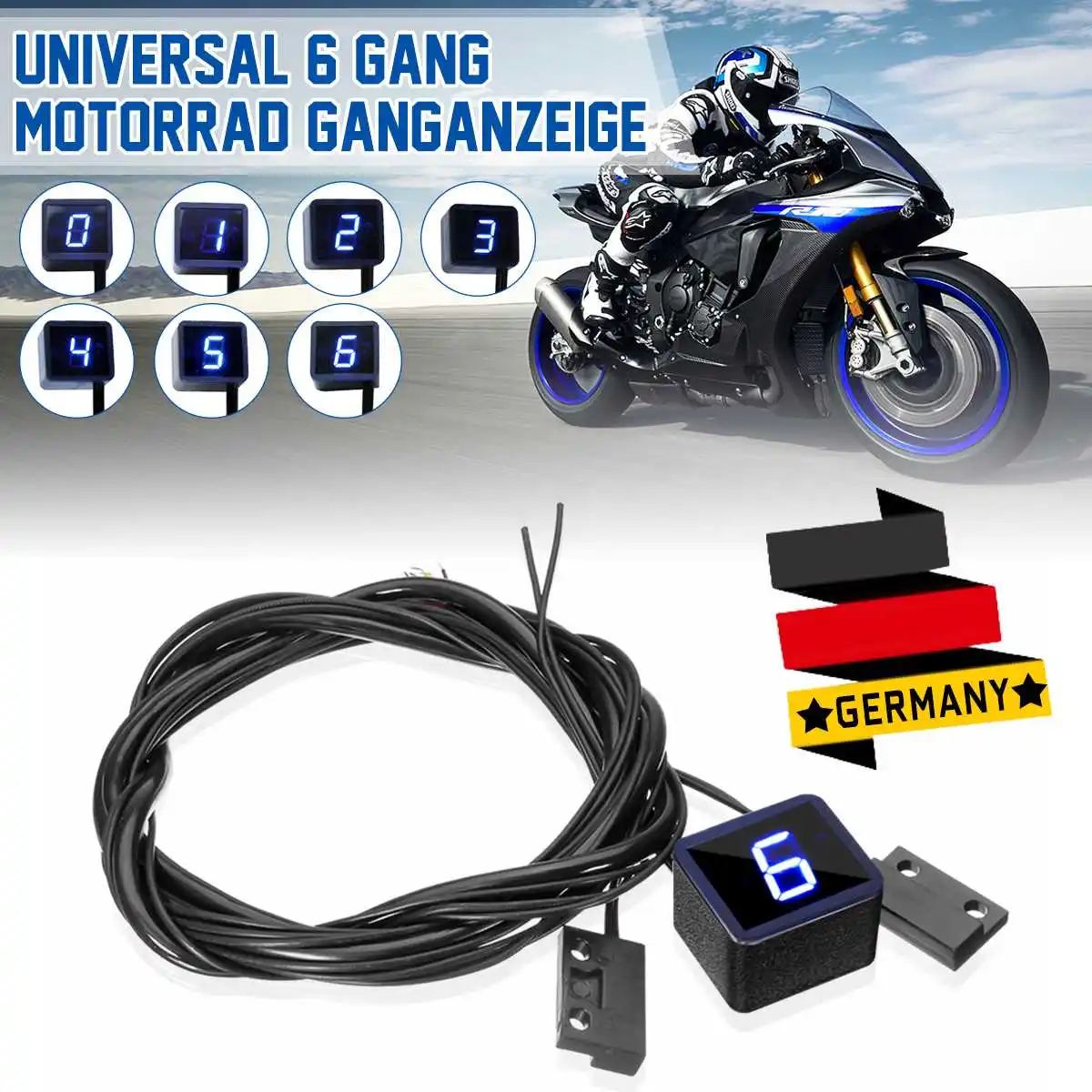 Universal Gear Indicator Motorcycle LCD 1-6 Level Gear Indicator Digital Gear Meter for Suzuki GSX-R1000 GSX1400 SV650 SV1000
Universal Gear Indicator Motorcycle LCD 1-6 Level Gear Indicator Digital Gear Meter for Suzuki GSX-R1000 GSX1400 SV650 SV1000
