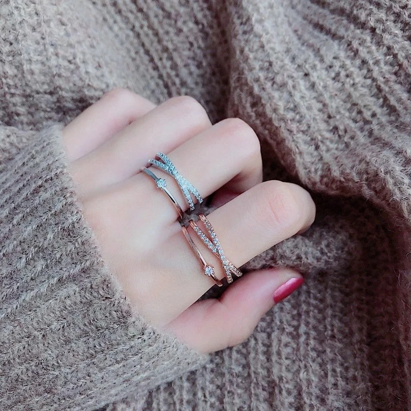New Fashion Elegant Design Zircon Multilayer Crisscross Rings For Women Adjustable Mid Finger Knuckle Rings Students Jewelry
New Fashion Elegant Design Zircon Multilayer Crisscross Rings For Women Adjustable Mid Finger Knuckle Rings Students Jewelry