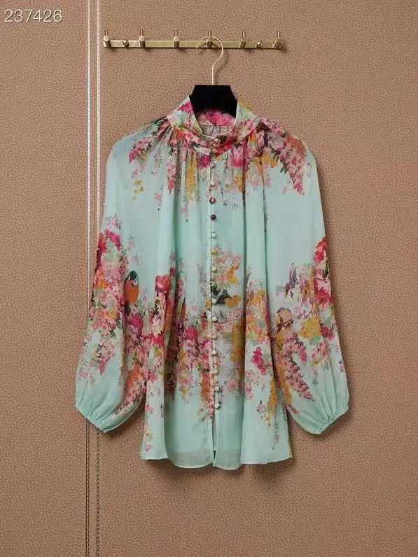 Women Loos Blouses Tops 2021 Autumn Flowers Print Runway Long Sleeve Shirt Ladies Elegant Vintage Holiday Shirts
Women Loos Blouses Tops 2021 Autumn Flowers Print Runway Long Sleeve Shirt Ladies Elegant Vintage Holiday Shirts