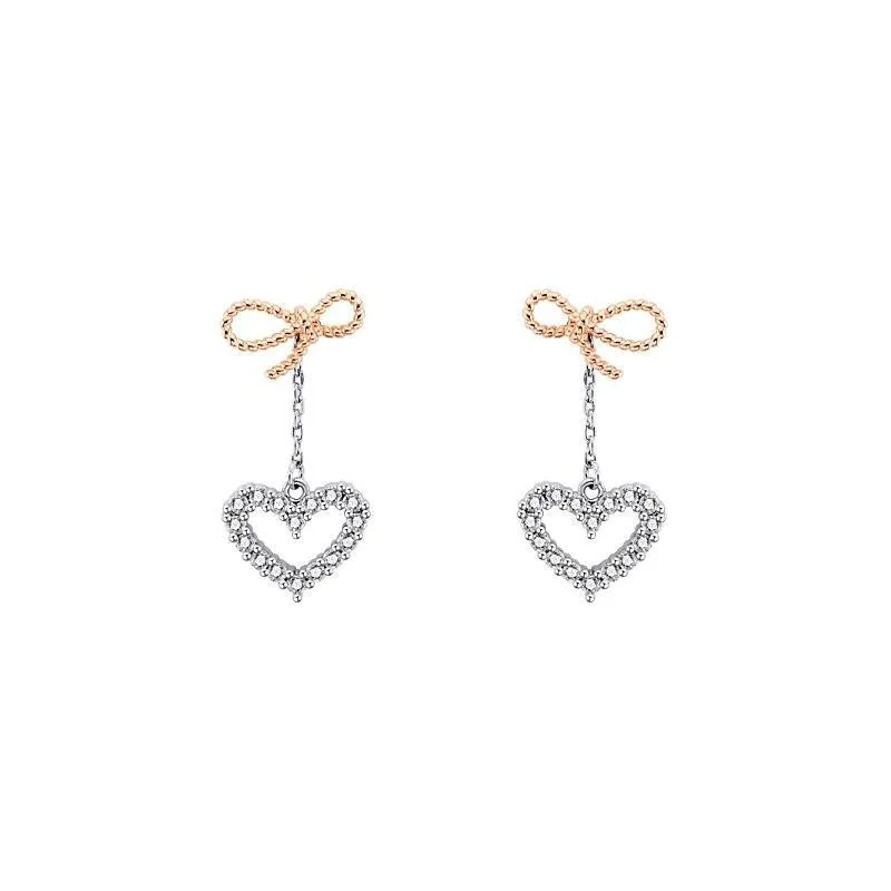 Silver Needle Rhinestone Love Heart Bow Drop Earrings 2021 New Fashion Wedding Party Earring for Women Fashion Jewelry
Silver Needle Rhinestone Love Heart Bow Drop Earrings 2021 New Fashion Wedding Party Earring for Women Fashion Jewelry