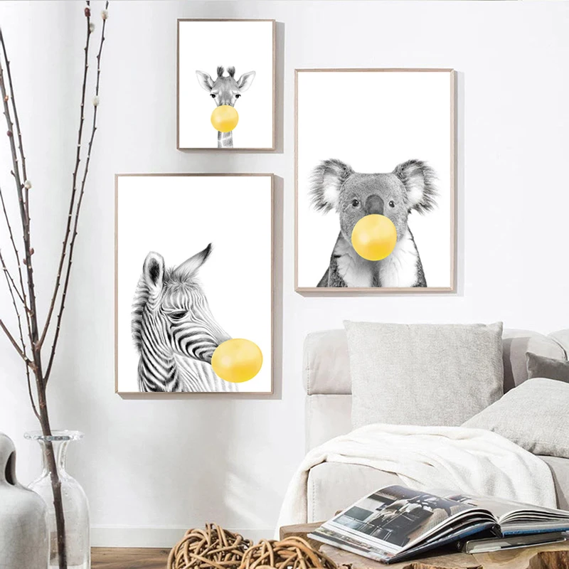 Cartoon Animals with Balloon Canvas Painting Cute Giraffe Zebra Elephant Home Poster for Living Room Baby Bedroom Wall Art Decor
Cartoon Animals with Balloon Canvas Painting Cute Giraffe Zebra Elephant Home Poster for Living Room Baby Bedroom Wall Art Decor