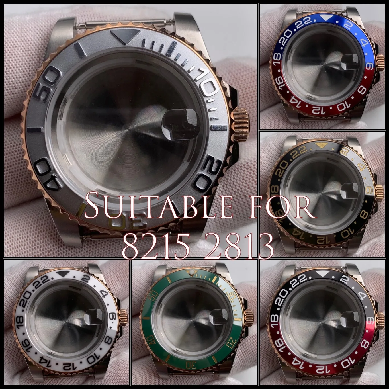 40mm Sub Style Crystal Rosegold Stainless Steel Watch Case Magnifier Mod Accessories 2813 8215 Movement 28.5mm Dial Screw Crown
40mm Sub Style Crystal Rosegold Stainless Steel Watch Case Magnifier Mod Accessories 2813 8215 Movement 28.5mm Dial Screw Crown
