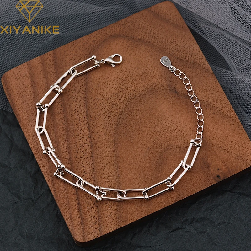 XIYANIKESilver Color U-shaped Horseshoe Shape Bracelet Women Simple Llight Luxury Personality Adjustable Fashion Jewelry
XIYANIKESilver Color U-shaped Horseshoe Shape Bracelet Women Simple Llight Luxury Personality Adjustable Fashion Jewelry