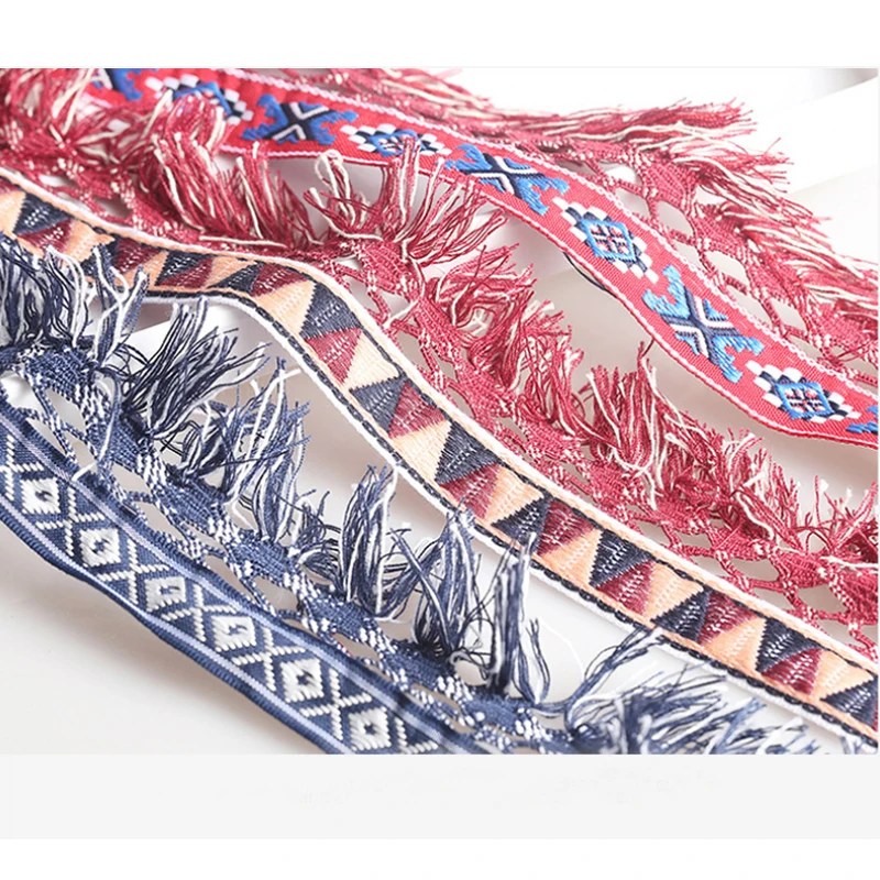 2 yards Ethnic Embroidery Tassle Jacquard Ribbon for DIY Craft Curtain Home Textile Clothing Bags Trims Accessories
2 yards Ethnic Embroidery Tassle Jacquard Ribbon for DIY Craft Curtain Home Textile Clothing Bags Trims Accessories