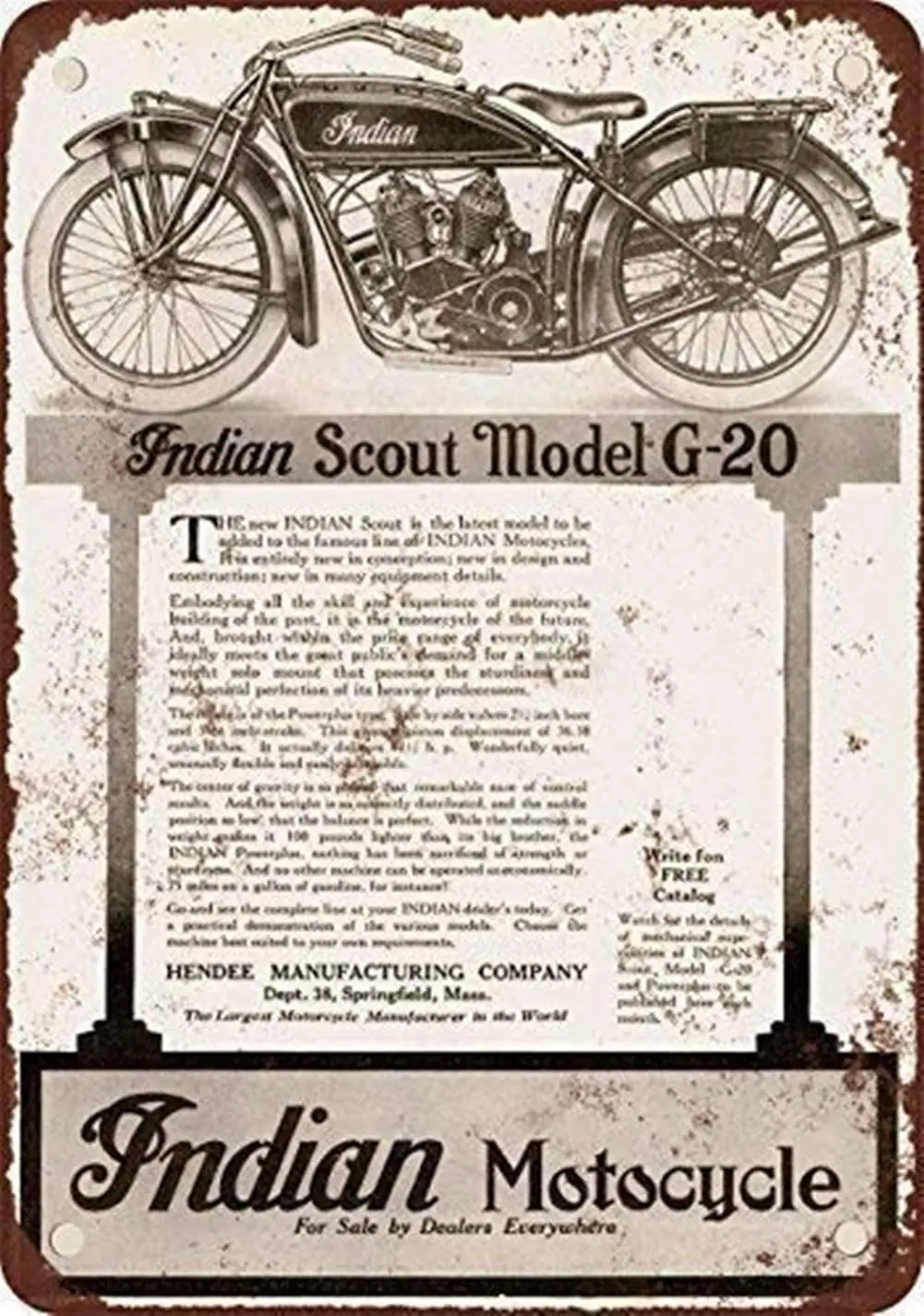 Interesting retro wall decoration tin logo home 1920 Indian boy scout model motorcycle country retro appearance reproduction
Interesting retro wall decoration tin logo home 1920 Indian boy scout model motorcycle country retro appearance reproduction