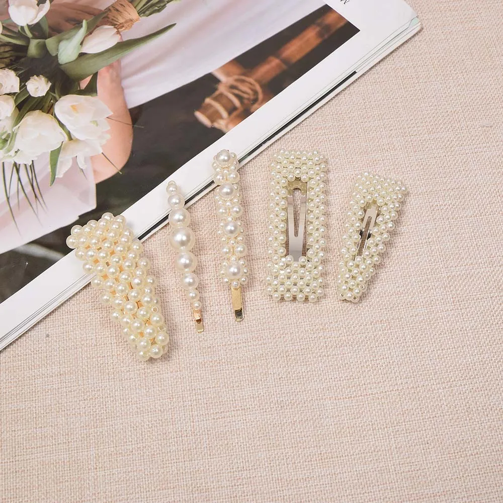2/3/4/5pcs/set Women Handmade Pearl Hair Clips Geometric Flower Barrettes Hair Accessories Sweet Hairpins
2/3/4/5pcs/set Women Handmade Pearl Hair Clips Geometric Flower Barrettes Hair Accessories Sweet Hairpins