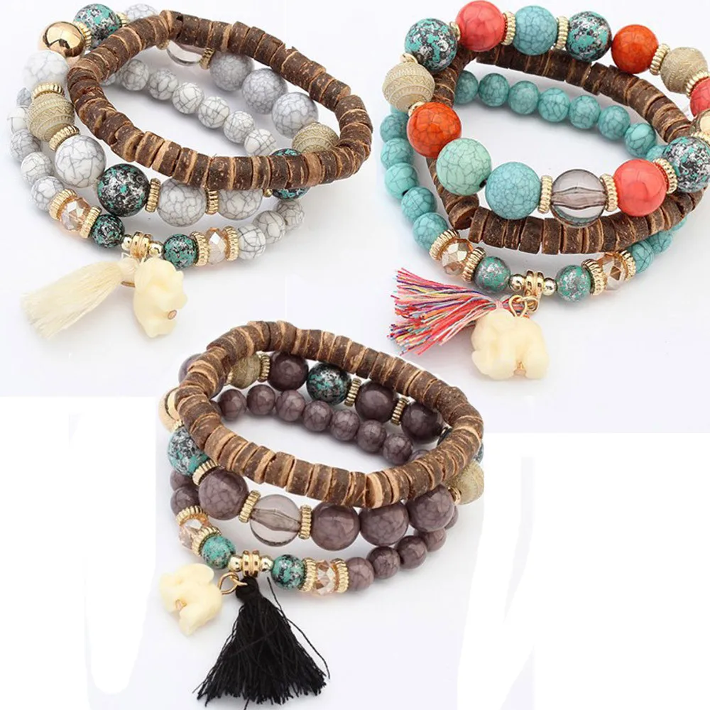 Women Multilayer Beads Bead Handmade Bracelets Florid Cool Multicolor Bracelet Браслеты Женские Bangles Viking For |