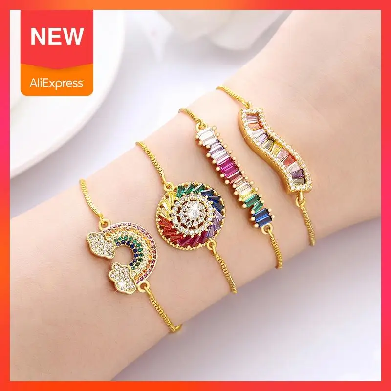 Women's cz rainbow gold bracelets bangles devil's eye bracelet zircons colorful rainbow bracelet femme jewelry accessories gift
Women's cz rainbow gold bracelets bangles devil's eye bracelet zircons colorful rainbow bracelet femme jewelry accessories gift