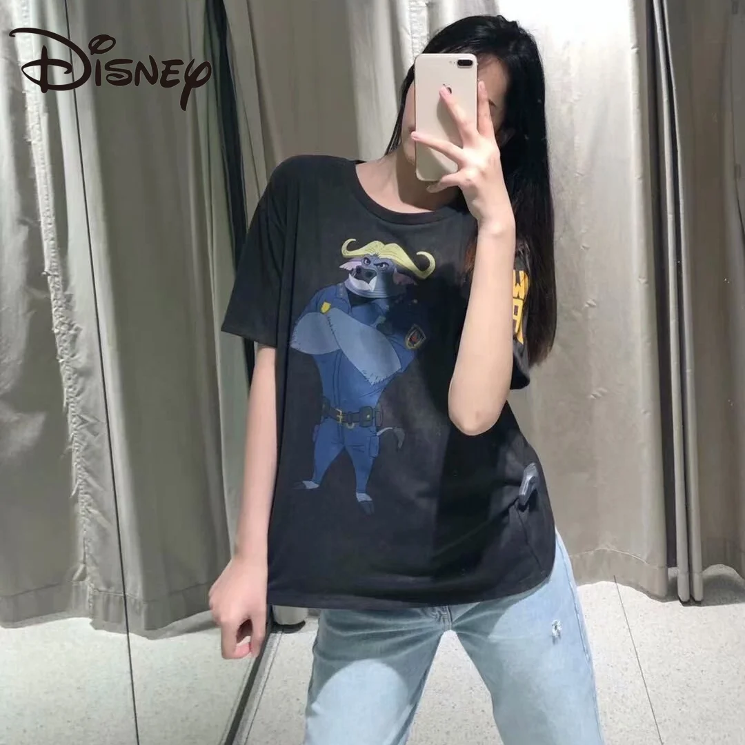 Disney summer fashion round neck casual top women's cartoon Zootopia printed cotton short-sleeved T-shirt woman tshirts
Disney summer fashion round neck casual top women's cartoon Zootopia printed cotton short-sleeved T-shirt woman tshirts